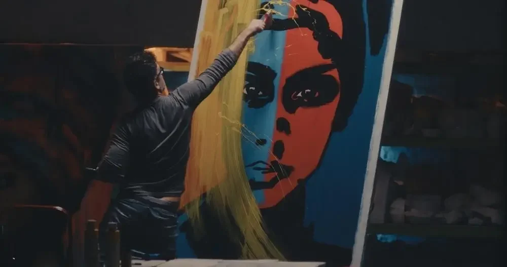 artiste peinture décoraiton murale architecte intérieur banque d'image