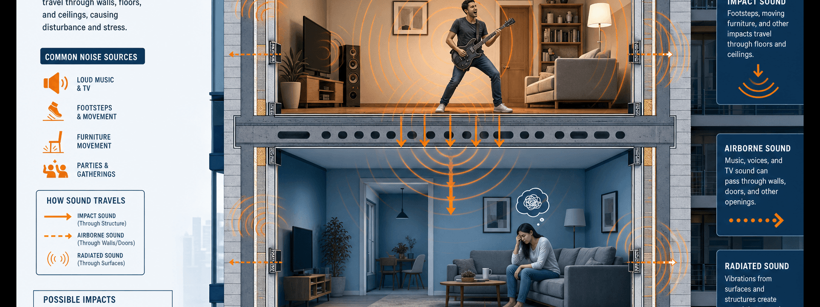 nuisance sonore voisin droits et solutions techniques isolation phonique