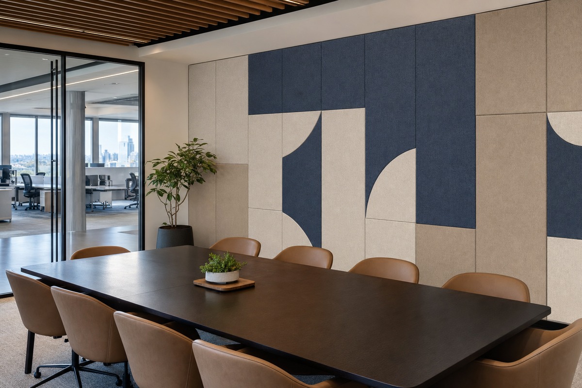 Installation de toile acoustique personnalisée dans un espace de coworking